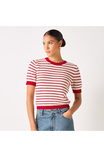 Lee Cooper Striped Crew Neck T-shirt With Short Sleeves