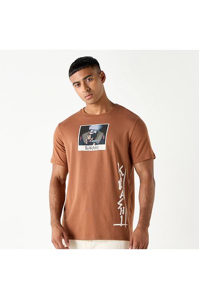 SP Characters Kakashi Print Crew Neck T-shirt With Short Sleeves