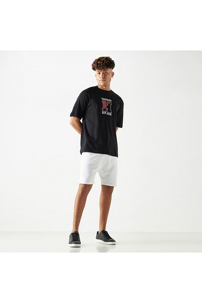 SP Characters Harvard Print Crew Neck T-shirt With Short Sleeves