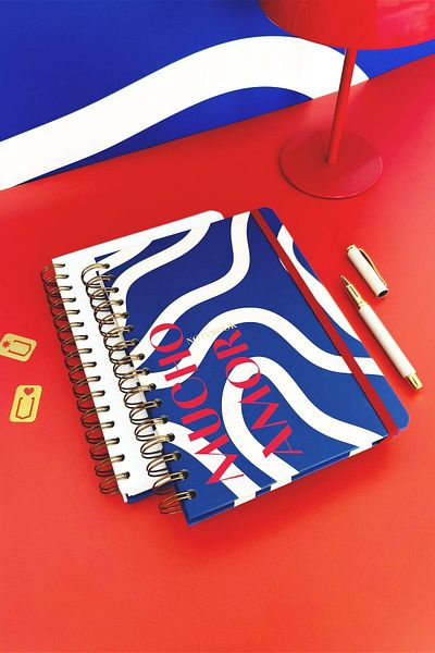 Matt Notebook A5 15X21 cm Spiral Elastic Striped Undated Notepad