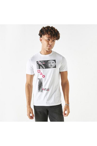 SP Characters Squid Game Print Crew Neck T-shirt With Short Sleeves