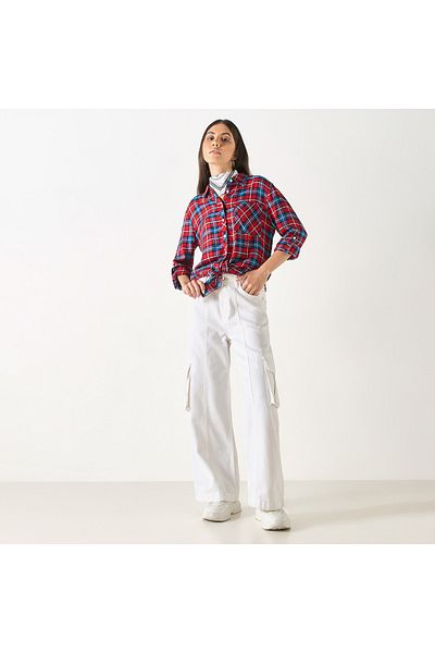Lee Cooper Checked Shirt With Pocket And Long Sleeves