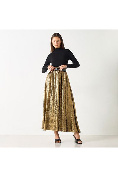 2Xtremz Textured High Neck Top With Long Sleeves