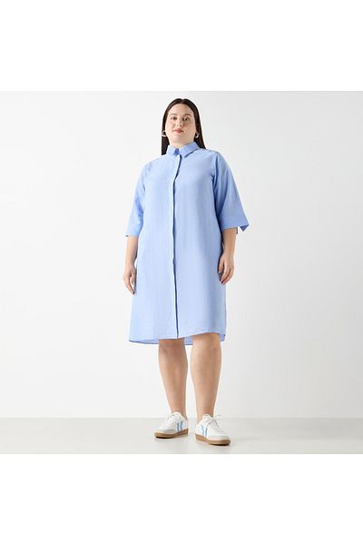 Ulla Popken Plus Size Shirt Dress With Pocket