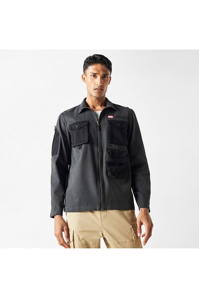 ECKO Unltd Solid Shirt With Pockets And Zip Closure