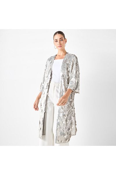 Iconic Sequin Embellished Open Front Shrug