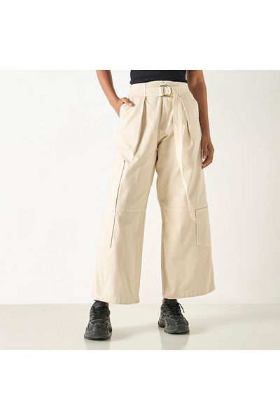 Lee Cooper Wide Leg Jeans With Buckled Belt