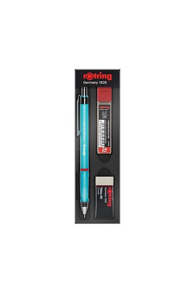 Rotring Visuclick Versatil Pen - School Set with 0.7mm Nib, Blue, Eraser and 12 Nibs Gift