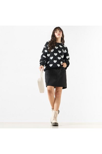 2Xtremz Textured Sweater With Round Neck And Long Sleeves