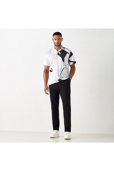 Iconic All-over Print Camp Collar Shirt With Short Sleeves