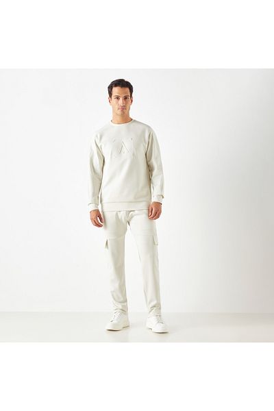 Adot Embossed Sweatshirt With Crew Neck And Long Sleeves