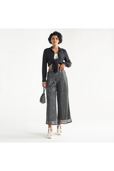 FAV Ribbed Flexi Waist Wide Leg Pants With Elasticised Waistband