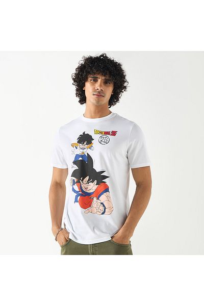 SP Characters تي شيرت مطبوع عليه Dragon Ball Z مع رقبة دائرية وأكمام قصيرة