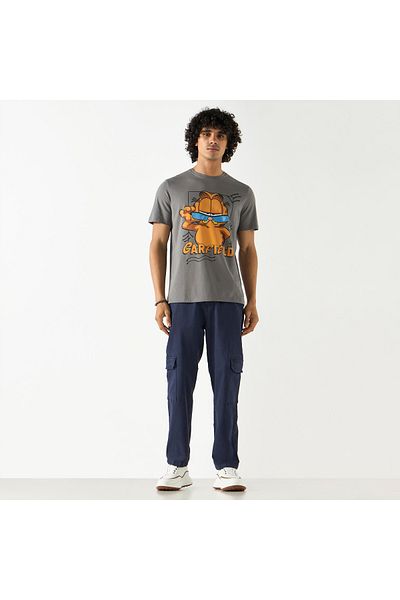 SP Characters Garfield Graphic Print T-shirt With Crew Neck And Short Sleeves