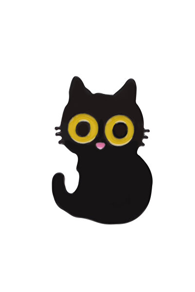 Choice XZ8253 دبابيس مينا القطط السوداء ذات العيون الكبيرة دبابيس طية صدر الس...