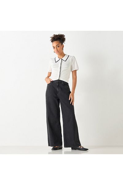 Lee Cooper Textured Top With Short Sleeves