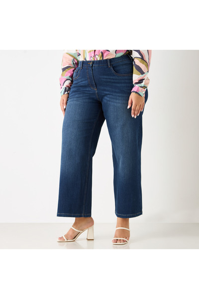 Ulla Popken Plus Size Regular Fit Jeans With Pockets