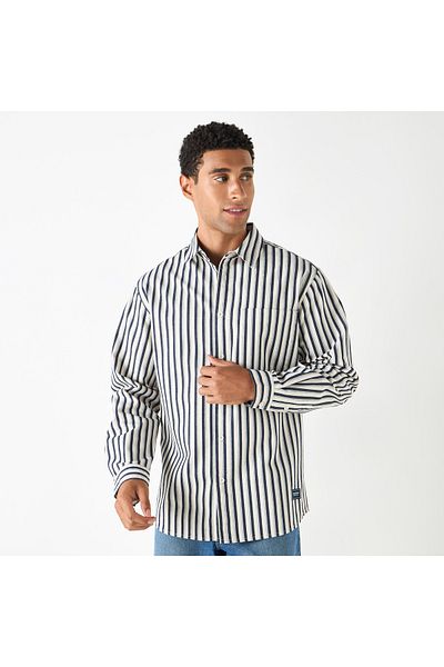 Lee Cooper Striped Shirt With Long Sleeves And Pocket