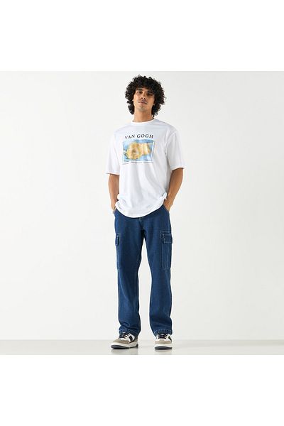 SP Characters Van Gogh Print T-shirt With Crew Neck And Short Sleeves