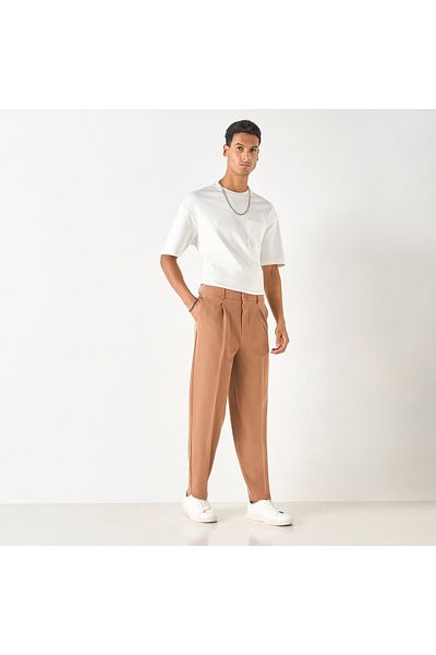 Iconic Solid Pants With Button Closure And Pockets