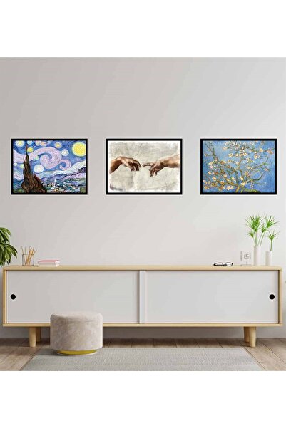 Gift Moda Art Ahşap Tasarım Duvar Panosu 3'lü Set