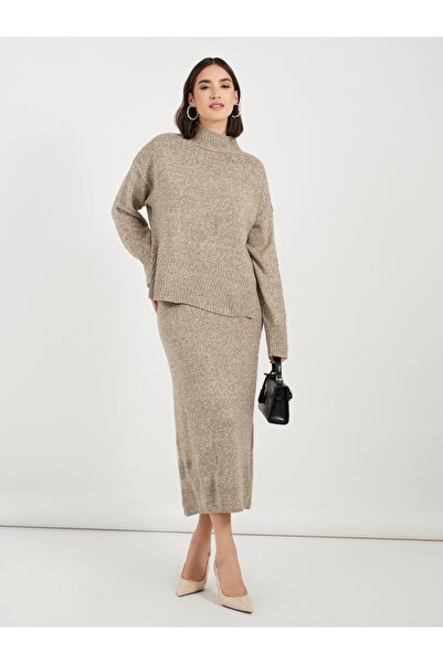 Styli Relaxed Fit Knitted Sweater & Midi Skirt Co-Ords