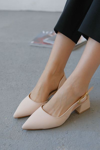 GOFFSHOES Pantofi de damă cu cataramă cu efect cu toc scurt, piele mată