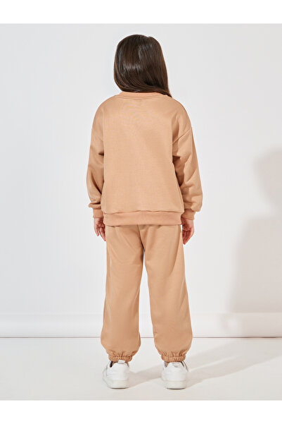 Styli Embossed Print Drop Shoulder Sweatshirt & Jogger Set