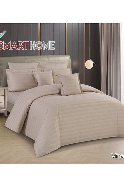 smart home Double quilt set, two-sided mattress, consisting of 7 pieces, Hotel Stripe comforter 7 pcs