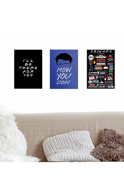 Gift Moda Friends Design - Σετ Πίνακας Duar 3 τεμαχίων