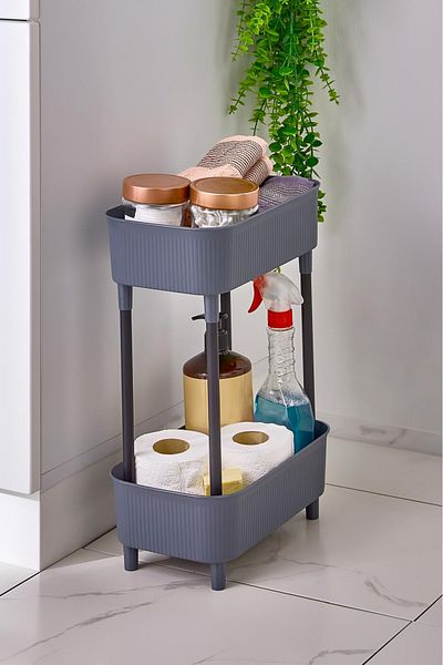 Kitchen Life Organizator multifuncțional pentru baie, sub raft, sub blat, cu 2 niveluri