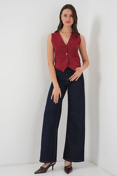 Bigdart Vestă scurtă țesută 6796 - Roșu Claret
