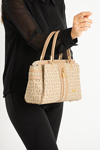 Just Polo حقيبة يد وكتف نسائية باللون الأحمر البني