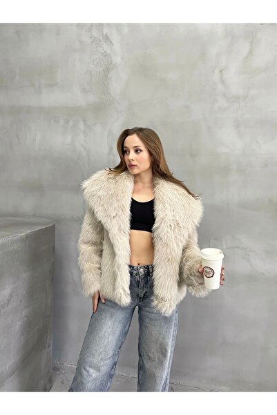 mypagebutik Beige Hero Pelzmantel