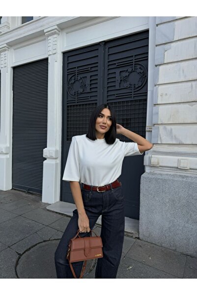 BE CHİC TRICOU LÂNGĂ TEXTURAT, ȚESĂTURĂ MODAL, CU MÂNECĂ SCURTĂ, GÂT DE BICICLETA, ML4300