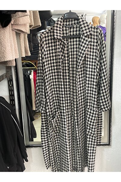 Yaren Moda Kadın ekose astarsız kap