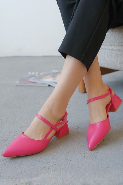 GOFFSHOES Pantofi Franco de damă cu toc mic - piele fucsia