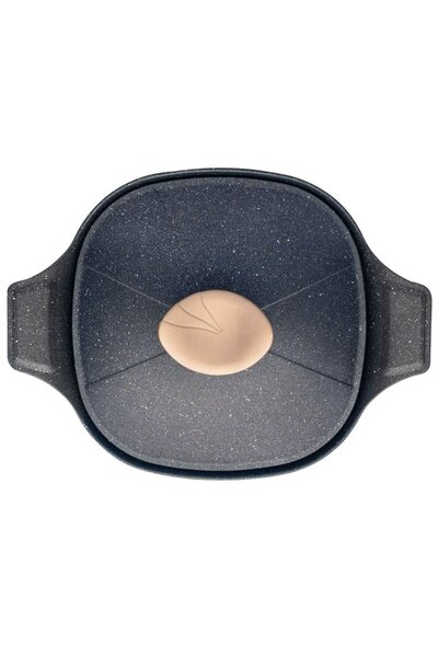 Neoklein Oala Neoklein SCS20-Black, cu capac, 20 cm, 2.7 L, aluminiu turnat, invelis anti-aderent, Negru