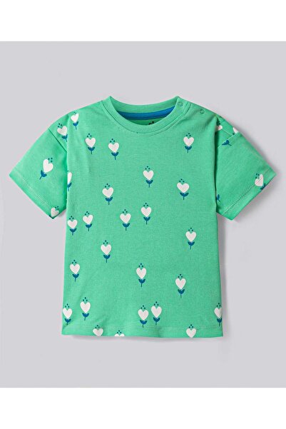 Bonfino Bonfino Cotton Knit Half Sleeves T-Shirt with Floral Print Pack of 3 - Blue Green & White