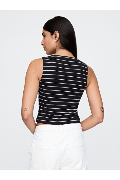 GAP Kadın Siyah Baskılı Örme Jersey Atlet