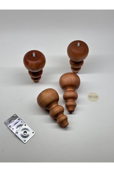 lazzir handle Ahşap Dar Top Bohem Ayak (A37) (Çap-7,5..Yükseklik-13) 4 Lü Aya...