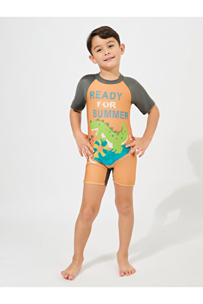 Styli Dinosaur Print Swimsuit with Cap Set