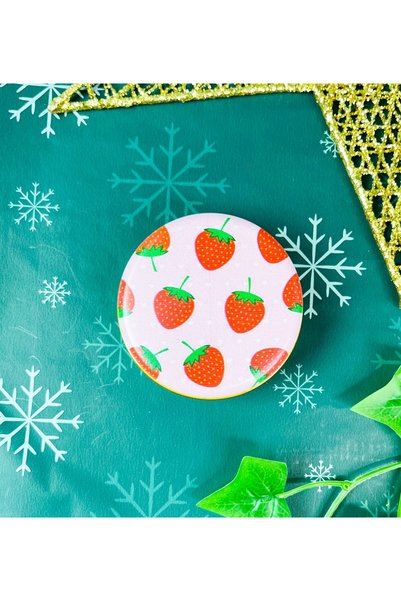 Gift Moda Çilek Tasarımlı Kokulu Teneke Mum