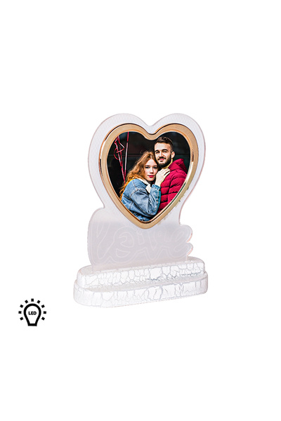 Nobbystar إطار صور على شكل قلب مغناطيسي مع مصابيح LED متغيرة الألوان