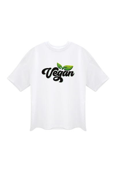 HediyeMania Tricou vegan alb supradimensionat Painting Lasting cu imprimeu Tricou Design cu licență americană