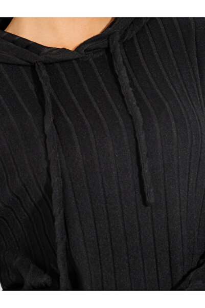 Styli Rib Knit Hooded Top & Wide Leg Pants Co-Ords