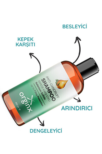 Orginx Kepeğe Kaşıntıya Karşı Etkili Onarıcı Besleyici Bakım Şampuanı 400ml