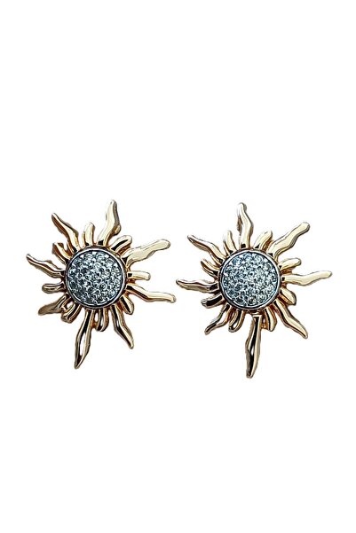 BEBİ BİJUTERİ Special Series Zircon Stone Sun Earrings
