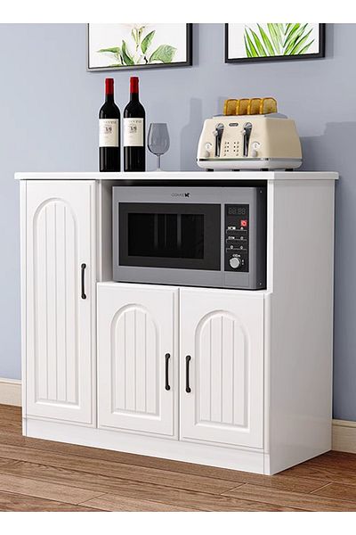 sharpdo Multifunctional Kitchen Storage Cabinet, Modern Pantry Buffet Sideboard with Microwave Organizer
