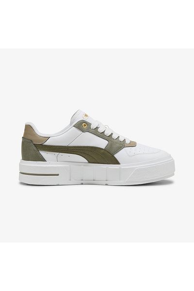 Puma Cali Court Luxe Women's White Khaki Sports Shoes